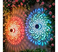 Shein 4/2/1 pieza Luz solar con proyección de patrón mandala de colores cambiantes, adecuada para jardín, patio y decoración de pared exterior, regalo ideal