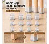 Shein 4/20/32 piezas Protectores de patas de silla de silicona, tapas de patas de muebles mate, cubiertas antideslizantes para patas de silla, adecuadas par