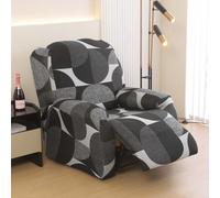 Shein 4/6/8 piezas Fundas de chaise longue con patrón geométrico, en negro, blanco y gris, aptas para todas las temporadas, cubiertas de sofá lavables para