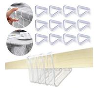 Shein 4/8/12 piezas Clips transparentes y claros para mantel, clips de plástico para mantel, abrazaderas para sujetar la cubierta de mesa contra el viento,