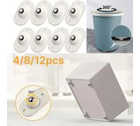 Shein 4/8/12 Piezas Ruedas Giratorias Autoadhesivas, Ruedas Giratorias De Acero Inoxidable De 360° Para Cubos De Basura, Cajas De Almacenamiento, Muebles, G