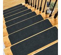 Shein 4/8/15 piezas Juego de alfombrillas antideslizantes para escaleras interiores, alfombras de escalera, alfombrillas autoadhesivas antideslizantes para