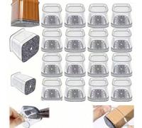 Shein 4/8/16/24 piezas Almohadillas cuadradas transparentes para pies de mesa y silla, funda para patas de silla de silicona, protección para los pies del s