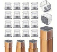 Shein 4/8/16/24 piezas Juego de almohadillas de silicona TPE reforzadas para patas de muebles, cubiertas de silla transparentes, reducen el ruido y protegen