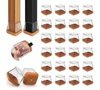 Shein 4/8/16 Protectores cuadrados de patas de silla - Deslizadores de muebles de silicona TPE gruesa, cubiertas transparentes para sillas para reducción de
