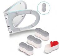 Shein 4 Almohadilla elevadora para asiento de inodoro, Tapón autoadhesivo para asiento de inodoro, Junta de cojín para asiento de inodoro, Almohadilla de go