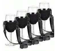 Shein 4 piezas/2 piezas/1 pieza Soporte portátil para copa de vino: Este soporte portátil de plástico resistente para copa de vino con rejilla ajustable y f