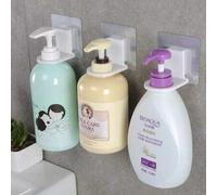 Shein 4 piezas/2 piezas Soporte para botellas de gel de ducha sin taladro, estante colgador para botellas de gel de ducha, ganchos de ventosa para la pared