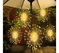Shein 4 PIEZAS/5 PIEZAS Luces solares, Luces de hadas para exteriores, Luces colgantes de fuegos artificiales solares, Luces de cadena de hadas de estrella
