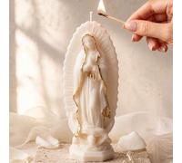 Shein 4 piezas/8 piezas de velas aromáticas esculpidas a mano, elegante estatua de musa en color crema blanco, decoración pintada a mano en oro o plata, dec