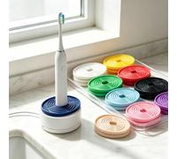 Shein 4 piezas Base de carga para cepillo de dientes eléctrico con almohadillas protectoras de PLA, alfombrilla de drenaje para cepillo de dientes impresa e