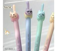 Shein 4 piezas Bolígrafo de gel con cola de gato linda, bolígrafo retráctil de decoración DIY, flujo de tinta suave, agarre cómodo, perfecto para niños, not