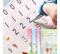 Shein 4 piezas Cuaderno de práctica de caligrafía reutilizable, libros de práctica de caligrafía para preescolar, almohadillas para trazar escritura (4 libr