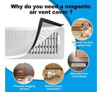 Shein 4 piezas Cubiertas magnéticas para rejillas de ventilación de 10/12 pulgadas, pantallas de filtro de ventilación duraderas para pared, techo, piso, ca