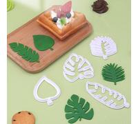 Shein 4 piezas de moldes de hornear con forma de hojas tropicales, herramientas de horneado de simulación realista, juego de utensilios de cocina