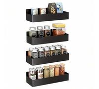 Shein 4 piezas Organizador de estante magnético para especias, estante de almacenamiento de especias multifuncional montado en la pared, estante de almacena