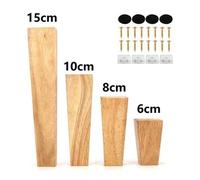 Shein 4 piezas Patas de muebles con accesorios, patas de sofá de madera maciza, adecuadas para sofá, tocador, cama - Pies de reemplazo de madera multifuncio