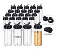 Shein 4 Piezas / Set Botes De Especias De Plástico Pet Transparente De 400 Ml Con Tapas Agitadoras, Contenedor De Condimentos Reutilizable De Gran Capacidad