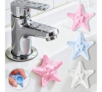 Shein 4 piezas Tapones de silicona con forma de estrella de mar para rebosadero - Anillos de rebosadero, duraderos y fáciles de instalar, tapones de rebosad