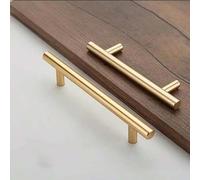 Shein 4 piezas Tiradores de gabinete dorados de acero inoxidable, Tiradores de cajón de cocina, Perillas de puerta para baño, dormitorio y muebles