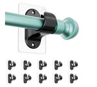 Shein 4 Soportes para Barra de Cortina con Acabado Elegante Estilo Vintage Autoadhesivos Montaje en Pared sin Taladro Diseño Accesorios para Cortinas de Ven