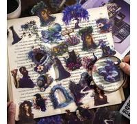 Shein 40 pegatinas de cuaderno con tema forestal, pegatinas creativas retro y estéticas, para revistas chatarra, decoración DIY de álbumes de recortes y álb