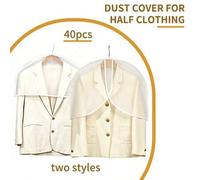 Shein 40 piezas de Funda antipolvo transparente de PEVA, con bolsa de almacenamiento de ropa con tapa abatible, a prueba de polvo y humedad para trajes, cha