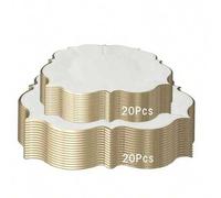 Shein 40 piezas Platos de papel desechables blancos y con lámina de oro, adecuados para fiestas/bodas/aniversarios; 20 piezas Platos de almuerzo de 9 pulgad