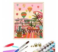 Shein 40x50cm/16x20in Kit de pintura acrílica sin marco para pintar por números, adecuado para principiantes y adultos, pintura DIY sencilla con pinturas y
