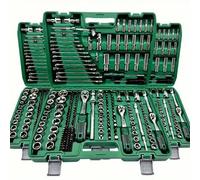 Shein 46 piezas Juego de llaves de vaso con trinquete, 1/4" de accionamiento, kit de herramientas manuales de acero de vanadio para reparación automotriz y