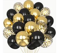 Shein 47 piezas/Set Globos de látex color dorado, ideales para decoración de baby shower, bautizo, comunión, Navidad, aniversario de boda, fiesta de comprom