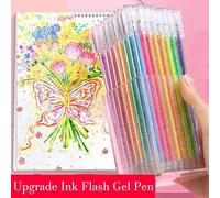 Shein 48 Bolígrafos de Gel con Brillo, Bolígrafos Neutros de Colores, Papelería de Alta Calidad para Diario, Dibujo, Resaltado, Brillo, Metálico, Neón, Bolí
