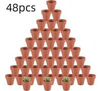 Shein 48 piezas/32 piezas/24 piezas/12 piezas/10 piezas/6 piezas Macetas de terracota mini de 2.2 Pequeñas macetas de flores Macetas de arcilla diminutas Vi