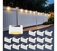 Shein 4piezas/8piezas/12piezas/16PC Luces Solares Decorativas para Exteriores 1LED Luz Blanca/Luz Cálida Luces de Cubierta Carcasa Negra Carcasa Blanca Luce