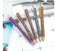 Shein 5/10/20 piezas Bolígrafos retráctiles con estampado de leopardo - Escritura suave de 1.0mm, set de papelería de oficina, tinta negra, sin tapa, barril