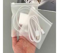 Shein 5/10/20 piezas Bolsa de almacenamiento con cremallera para cables de datos transparente y esmerilada, bolsa organizadora de maquillaje portátil de gra