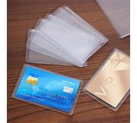 Shein 5/10/30 piezas Fundas de tarjeta de PVC duraderas e impermeables - Protector de tarjeta de crédito y tarjeta de identificación transparente resistente