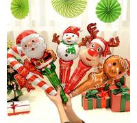 Shein 5/10 piezas Globos de mano grandes de 60cm para Navidad, globos de aire con palo para Navidad, decoraciones para fiesta de Navidad y Año Nuevo 2027, j