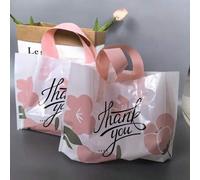 Shein 5/15/25/50 piezas Bolsas de regalo con flores - Bolsas de compras de plástico, adecuadas para compras, bodas, cumpleaños y fiestas
