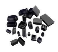 Shein 5/8/10 piezas Tapas de plástico negro, Cubierta antipolvo para patas de muebles de tubo cuadrado, Protector de patas de acero para sillas y mesas
