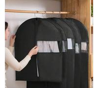 Shein 5 piezas/1 pieza Funda protectora de ropa negra impermeable, bolsa de almacenamiento de ropa, tallas múltiples 80cm/100cm/120cm/140cm, Cubierta protec