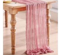 Shein 5 piezas/1 pieza Mantel camino de mesa plegable color rosa de 90cm*180cm, decoración de cumpleaños, boda, festivales, hogar, fiesta, escritorio, San V