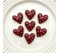 Shein 5 piezas/10 piezas/15 piezas Imanes de nevera de resina con forma de corazón a lunares, imanes de nevera en forma de corazón burdeos, imanes de oficin