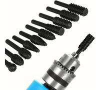 Shein 5 piezas/10 piezas, Cuchilla de talla en madera, Limas rotativas de carpintería, Cabezal de pulido, Limas rotativas asimétricas de carpintería, Cuchil