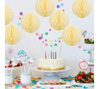 Shein 5 piezas de bolas de flores de papel de color amarillo claro de 20 cm, decoración y accesorios para escenas de fiestas y eventos
