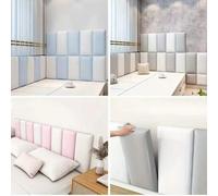 Shein 5 Piezas de Paneles de Pared 3D Acolchados, Paneles Autoadhesivos Aislantes de Sonido para Dormitorio y Guardería, Cabeceros Adhesivos para Camas Indi