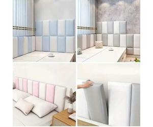Shein 5 Piezas de Paneles de Pared 3D Acolchados, Paneles Autoadhesivos Aislantes de Sonido para Dormitorio y Guardería, Cabeceros Adhesivos para Camas Indi