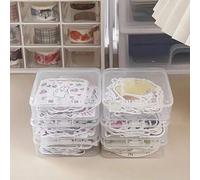 Shein 5 piezas Juego de cajas de almacenamiento de plástico, con organizador de cables, soporte para cable de alimentación, organizador de escritorio, caja