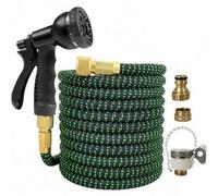 Shein 5 piezas Manguera de jardín expandible con boquilla de rociado de 8 patrones, conectores de metal, suministros para limpieza del hogar, lavado de auto