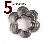 Shein 5 piezas/set Cortador para galletas de acero inoxidable de galleta clásico en forma de flor para DIY